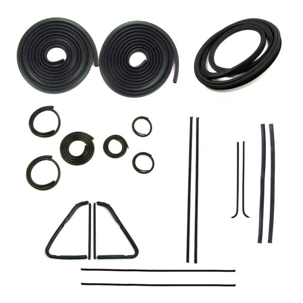 Rubber The Right Way - Master Weatherstrip Kit - With Chrome Windshield Trim