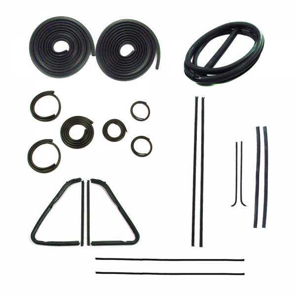 Rubber The Right Way - Master Weatherstrip Kit - With Chrome Windshield Trim