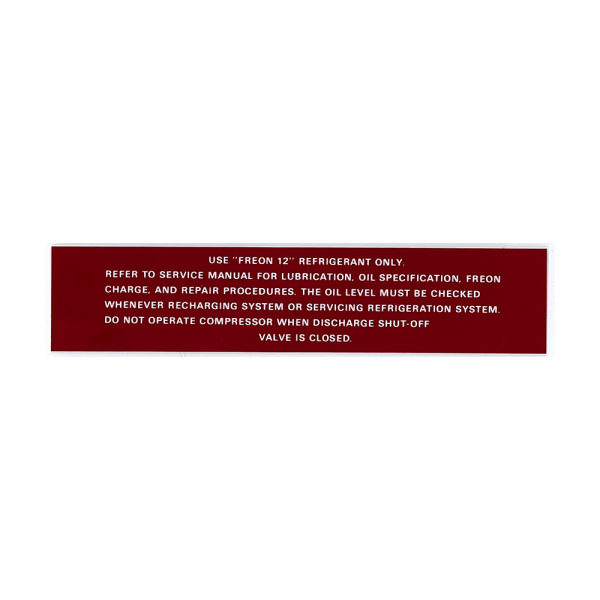Rubber The Right Way - AC Compressor Charge Decal