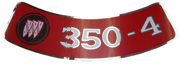 Rubber The Right Way - Air Cleaner Decal - 350-4V (LARGE)