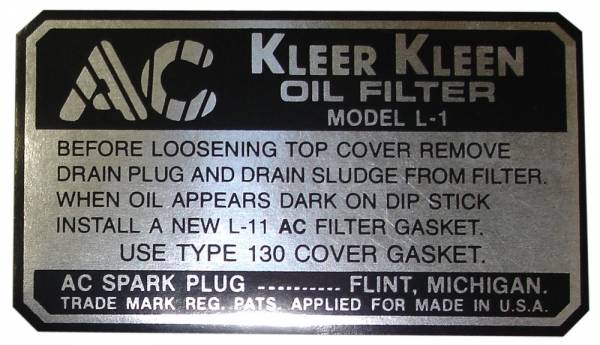 Rubber The Right Way - Oil Filter Decal - AC L-1