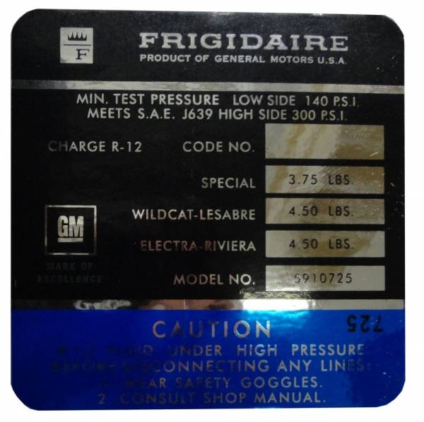 Rubber The Right Way - Frigidaire AC Compressor Decal