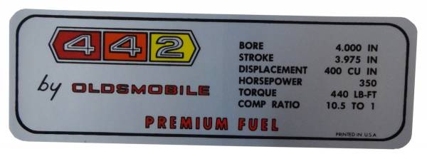 Rubber The Right Way - 442 Valve Cover Decal