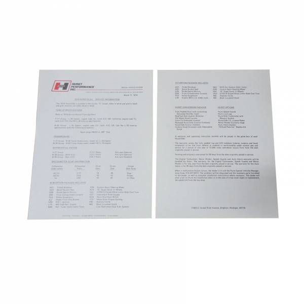 Rubber The Right Way - Hurst / Olds Fact Sheet