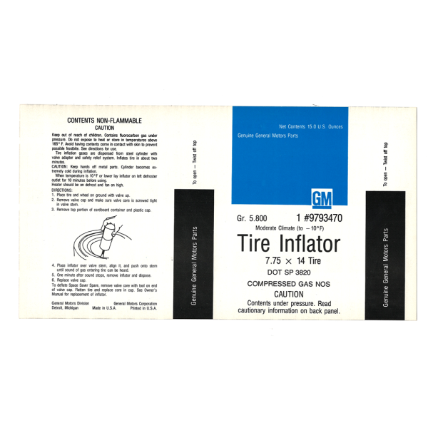 Rubber The Right Way - Space Saver Spare Tire Instructions Decal - 7.75 x 14 Tire