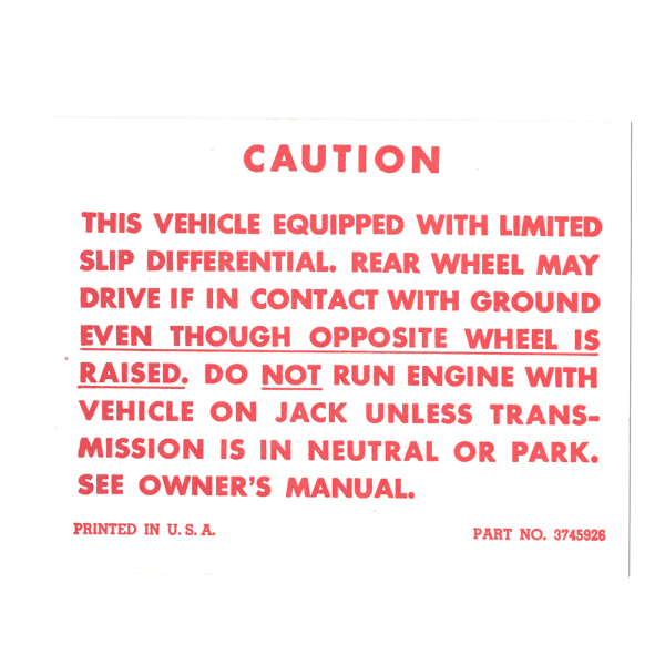 Rubber The Right Way - Positraction Warning Decal