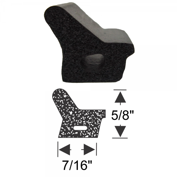 Rubber The Right Way - General Use Sponge Rubber Extrusion Seal - 5/8" x 7/16" - Many Applications Including Doors, Trunk, Cowl, Etc.