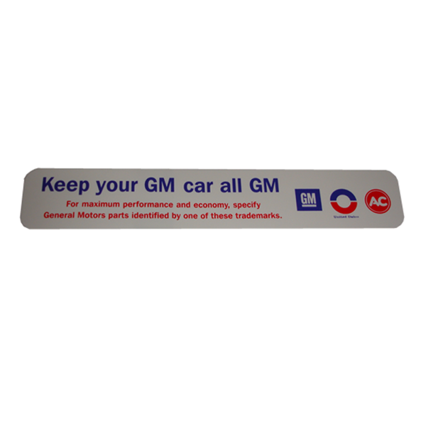 Rubber The Right Way - Air Cleaner Decal - "All GM"