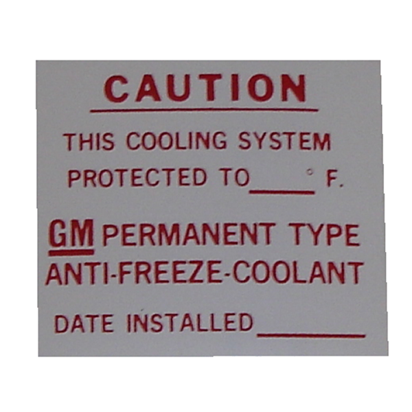Rubber The Right Way - Dealer Installed Antifreeze Decal