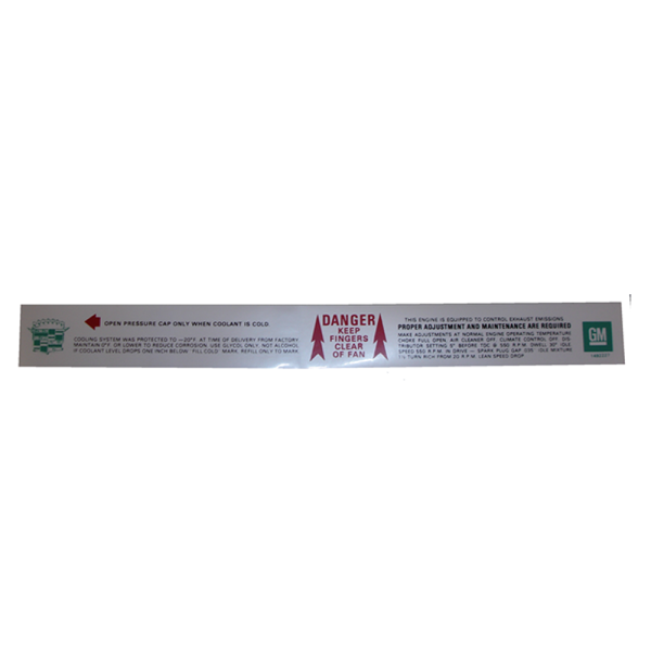 Rubber The Right Way - Emission / Coolant / Fan Warning Decal