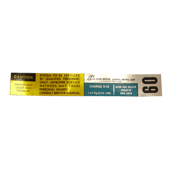 Rubber The Right Way - Air Conditioner Charge Decal