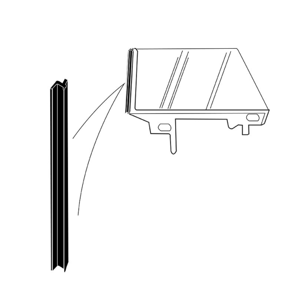 1960-63 Ford Galaxie 4 door hardtop side window seal installation location.