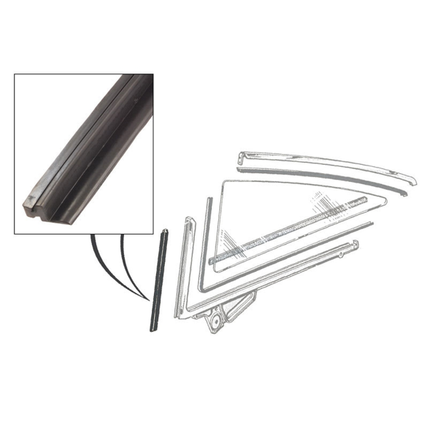 1960-64 Ford and Mercury quarter window seal kit installation location.