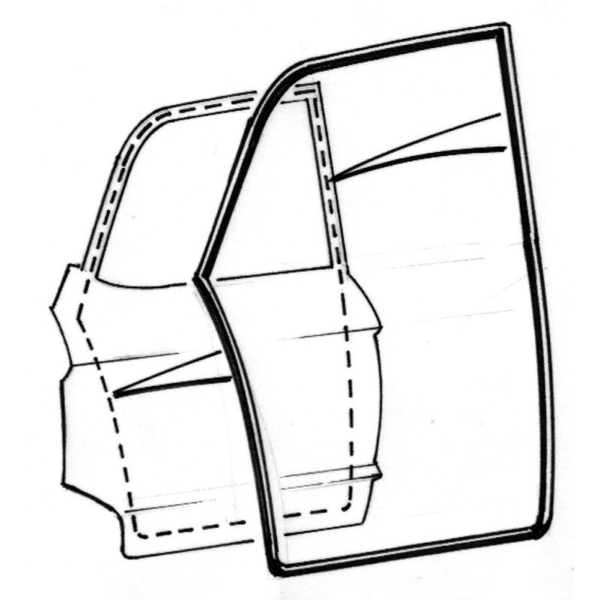1964 Ford Galaxie 4 door sedan rear door seal kit.