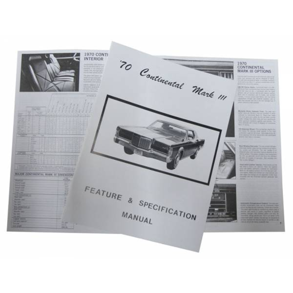1970 Lincoln Mark III Restoration Parts Facts & Features Manual - Part #MP0241.