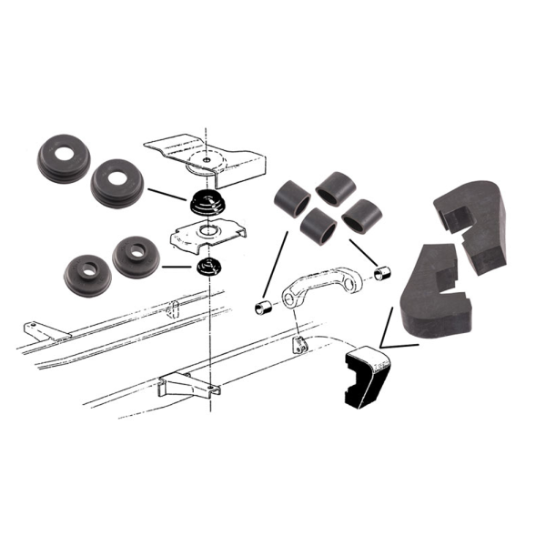 1953-56 Ford Truck Restoration Parts Cab to Frame Pad & Bushing Kit - BAAA-5400-S