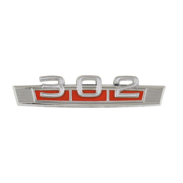 1968-71 Ford & Mercury Restoration Parts Front Fender Emblem "302" - Red - Part #C80Z-16228-B