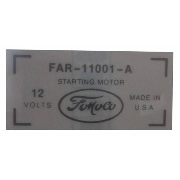 1956-57 Lincoln Continental Restoration Parts Starter Decal - DL0094.