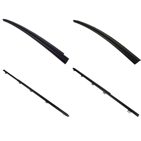 1984-96 Jeep Beltline Weatherstrip - Front Door - Also Called Window Sweeps, Felts Or Fuzzies - 4 Pc. - Part #10-362X.