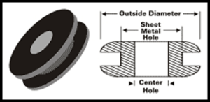 Grommet - 7/16" SM Hole - 1/4" Center Hole - 3/4" OD