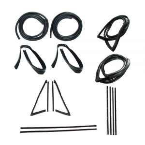 Master Weatherstrip Kit - With Large Back Window / Without Windshield Trim / With Black Beltline