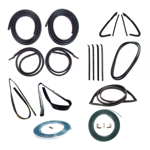 Master Weatherstrip Kit - With Chrome Windshield lock strip