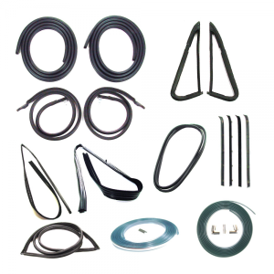 Master Weatherstrip Kit - With Chrome Windshield lock strip