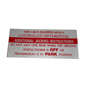 Controlled Differential Decal - In Trunk