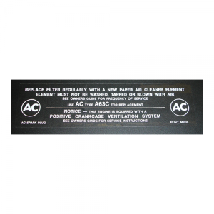 Air Cleaner Decal - California Car