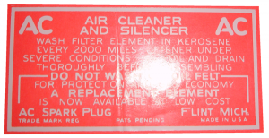 Dry Style Air Cleaner Decal