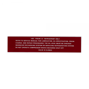 AC Compressor Charge Decal