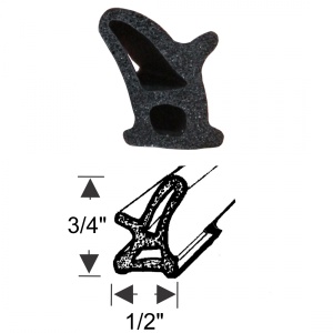 General Use Sponge Rubber Extrusion Seal - 3/4" x 1/2" - Many Applications Including Doors, Trunk, Cowl, Etc.