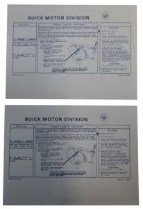 Starting Instructions Sleeve - On Sun Visor