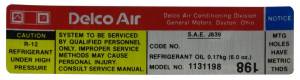 Delco AC Compressor Decal