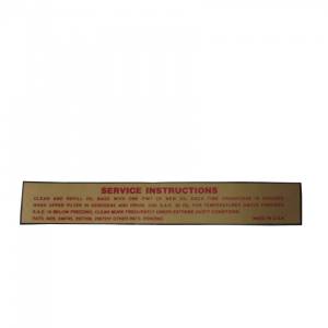 Air Cleaner Service Decal