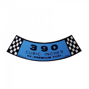 "390 4-V Premium Fuel" Air Cleaner Decal - Blue