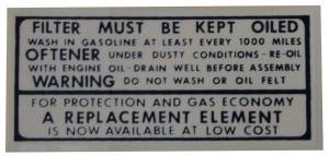 Air Cleaner Decal