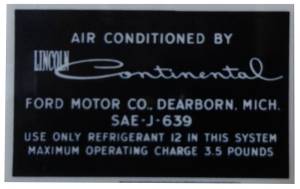 AC Compressor Tag (Decal)