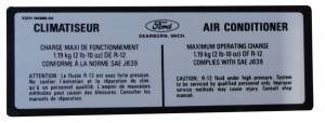 Climatiseur AC Compressor Charge Decal