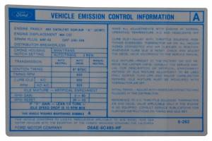 460 Automatic Transmission Emission Decal