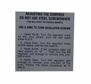 Glove Box Compass Instructions Decal