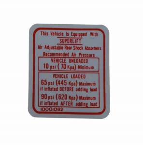 Super Lift Instructions Decal - On Sun Visor