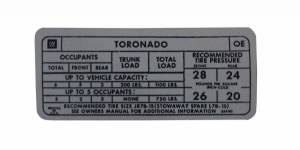 Tire Pressure Decal