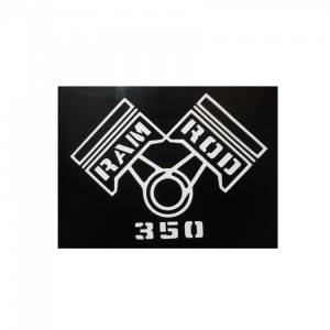 "Ram Rod 350" Fender Decal (White)
