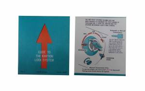 Ignition Lock Instructions Sleeve - On Sun Visor