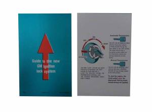 Ignition Lock Instructions Sleeve - On Sun Visor - 7"