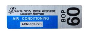 Harrison AC Evaporator Box Decal