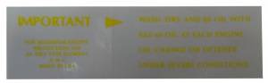 Air Cleaner Service Instructions Decal - A90C