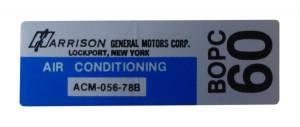 Harrison AC Evaporator Box Decal