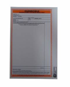 New Car Window Price Sheet